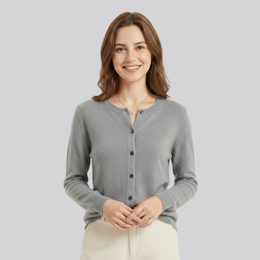 Damski kaszmirowy kardigan zapinany na guziki