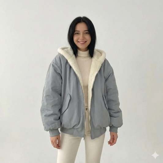 Damska kurtka z imitacji kożuszka