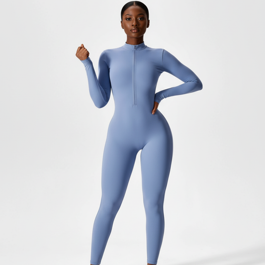 Damski dopasowany kombinezon na zamek