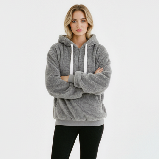 Damska polarowa bluza z kapturem oversize