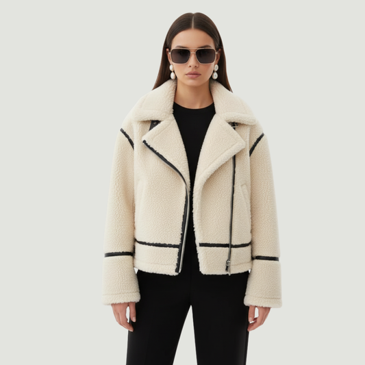 Oversize’owa kurtka z imitacji kożucha