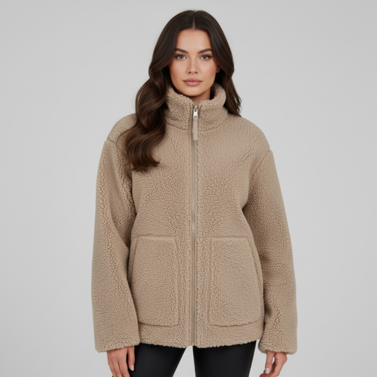 Kurtka Teddy z wysokim kołnierzem