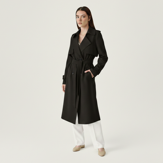 Damski trencz z paskiem