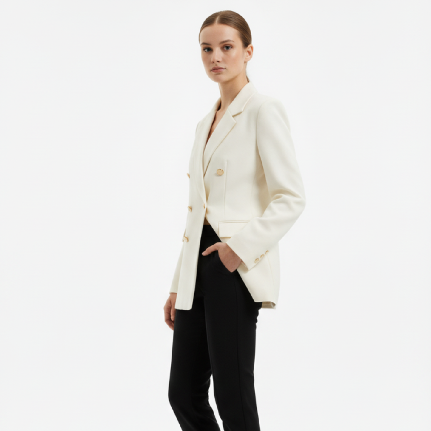 Strukturalny dwurzędowy blezer