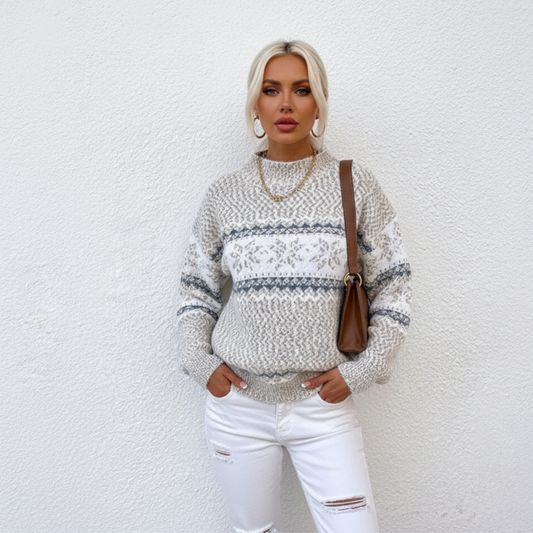 Damski sweter z dzianiny Fair Isle