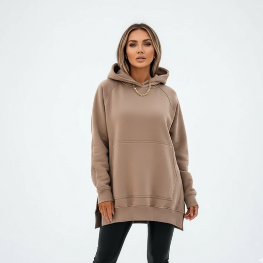 Damska oversize’owa bluza z rozcięciem